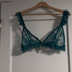 Free People Teal Sheer Lace Bralette